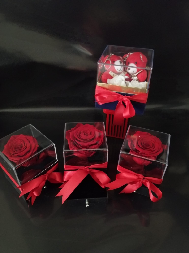 Çekmeceli solmayan gül takı kutusu 