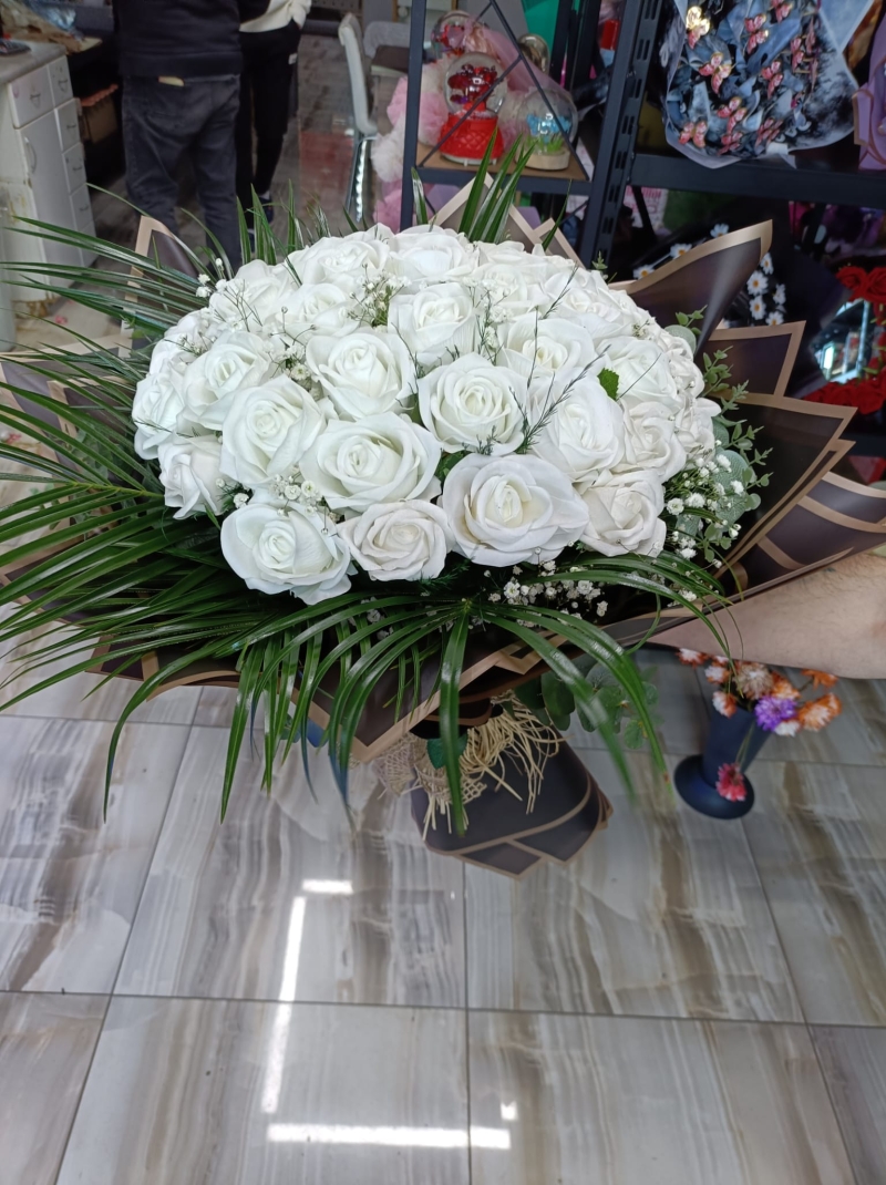 Yapay Gül Buketi (30 li beyaz )